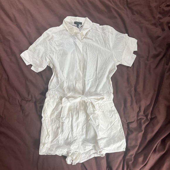 rag & bone White Embroidered Button-Up Romper - Picture 2 of 16